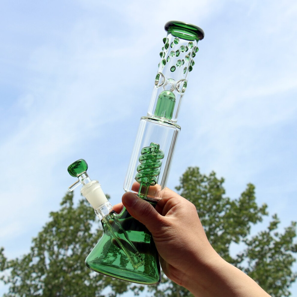 Bongbongbong Dark Bong Glass Beaker Bongs Size Straight Tube Dab Rigs Glow In The Water Pipes Uv Bongs Ice Pinch Glass Bongs Glows Platform Bong