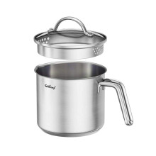 Hotoolme Milk Pan with Pouring Lip Milk Pan with Lid Non Stick Milk Pot Stainless Steel Milk Saucepan 1.5L for Kitchen Cooking