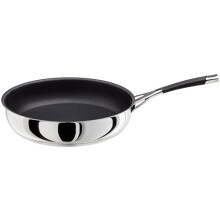 Stellar Flow 28cm Non Stick Frying Pan, Pancake Pan & Stainless Steel Frying Pan for Induction Hob, Oven Safe Cookware