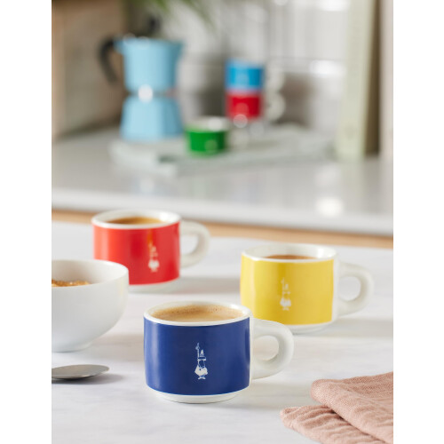 Bialetti Bialetti TAZZ110 Six Stackable Cups, Multicoloured, Porcelain 1