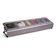 Ooni Pizza Topping Station ? 2 x 1.6L and 4 x 0.8L Pizza Topping Containers with Custom Fit Lids Pizza Oven Accessories - Outdoor Kitchen