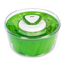 Zyliss Easy Spin 2 Salad Spinner, Large 6L Capacity, Plastic, Green, Unique AquaVent? Technology, Retractable Cord and Brake System, Non-Slip