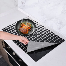 Checkered Large Induction Hob Protector Mat 90x54cm, (Magnetic) Silicone Induction Cooker Covers, Electric Cooker Scratch Protector for Induction