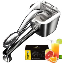 SUCCFLY Lemon Squeezer Stainless Steel, Manual Juicer Citrus Lime Orange Fruit Squeezer Heavy Duty Ergonomic Handle Labor-saving Large Capacity Juice