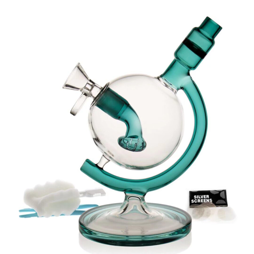 Bongbongbong Green Bongs Glass Bong With Tornado Percolate, Water Bongs With 14.5Mm Bong Bowl Height 25Cm Weight 400G Glass Pipe For Smoking Hookah Glass