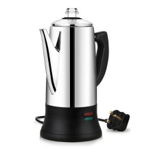 KFO 12-Cup (1.2L) Electric Coffee Percolator - CE Certified Percolator Coffee Maker with 360? Rotating Base & Anti-Slip Design | Heat-Resistant Glass