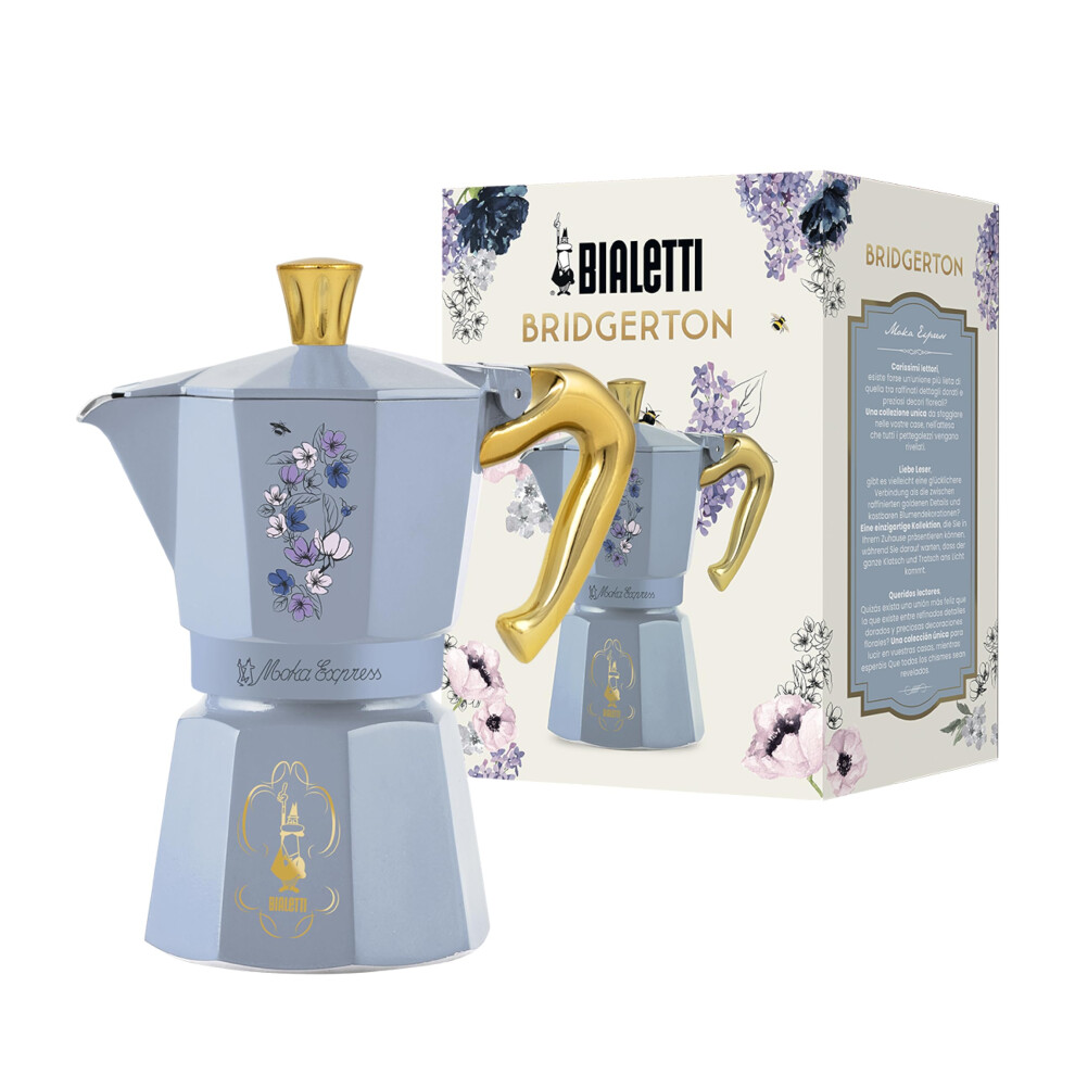 Bialetti MOKA EXPRESS BRIDGERTON 6 CUPS ANTI-SCALD HANDLE NOT INDUCTION 6 CUPS (270ml) ALUMINIUM