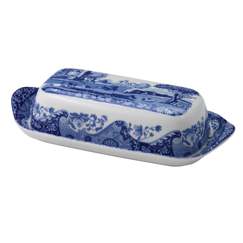 Spode Blue Italian Covered Butter Dish (Blue, White), #REF!
