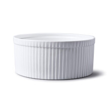 WM Bartleet & Sons 1750 T179 Traditional Porcelain Professional Souffl? Dish, 22cm Diameter, 2.5 LTR Capacity ? White