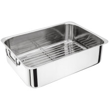Judge H045 Extra Large Stainless Steel Roasting Pan with Rack, 36cm x 26cm x 10cm, Oven Safe, Dishwasher Safe, Gift Box - 25 Year Guarantee