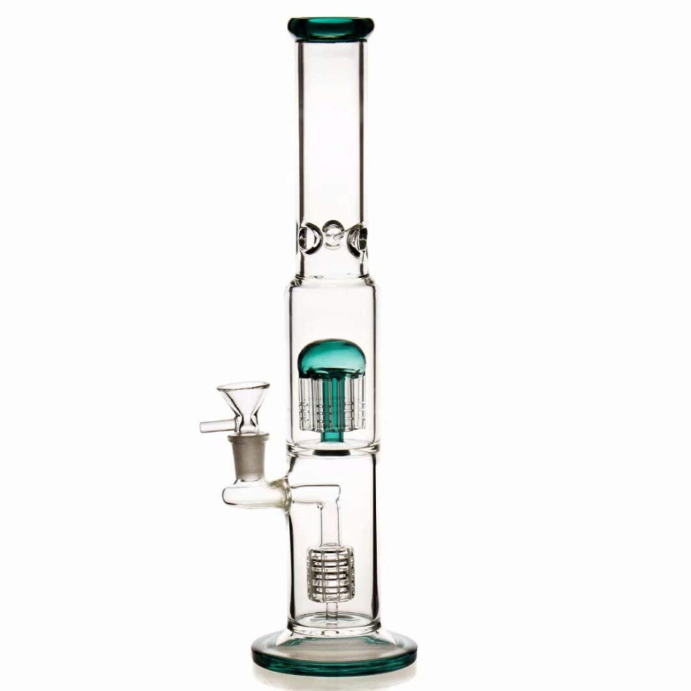 Bongbongbong Glass Bong Pipe Water Bongs For Smoking Bong Bowl 14.5Mm Height 32Cm 520G Recycling Tornado Filter Glass Water Bong Hookahs Oil Rig Bongs (35Cm Bongs)