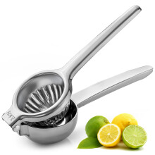 Lemon Squeezer Stainless Steel with Premium Quality Heavy Duty Solid Metal Squeezer Bowl - Large Manual Citrus Press Juicer and Lime Squeezer