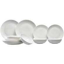 Royal Doulton Gordon Ramsay Maze White Collection Stoneware Set of 12 - Dinner Plates, Side Plates, & Cereal Bowls Ideal for Breakfast, Lunch and
