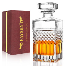 Whiskey Decanter,900ml Non-Lead Crystal Whiskey Decanter with Stopper in Gift Box,Premium Bourbon Decanter,Liquor Decanter for Whiskey,Bourbon,Whiskey