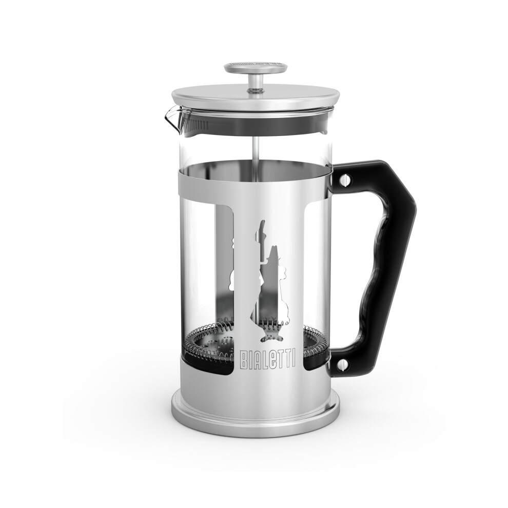 Bialetti Preziosa coffee press, French press filter for coffee or tea, stainless steel body and borosilicate glass container, dishwasher safe, 350 ml,
