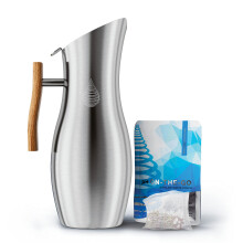 Invigorated Alkaline Water Filter Jug - Purifies & Enhances pH - Includes Long Life Filter - Ionized Water - 64oz Glass Jug