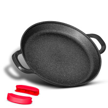 INTIGNIS Traditional Paella Pan 40cm ? Non-Stick Induction | Heavy-Duty, Anti-Scratch, Stainless Steel Base | Paella+Pan for Gas, Electric & Ceramic