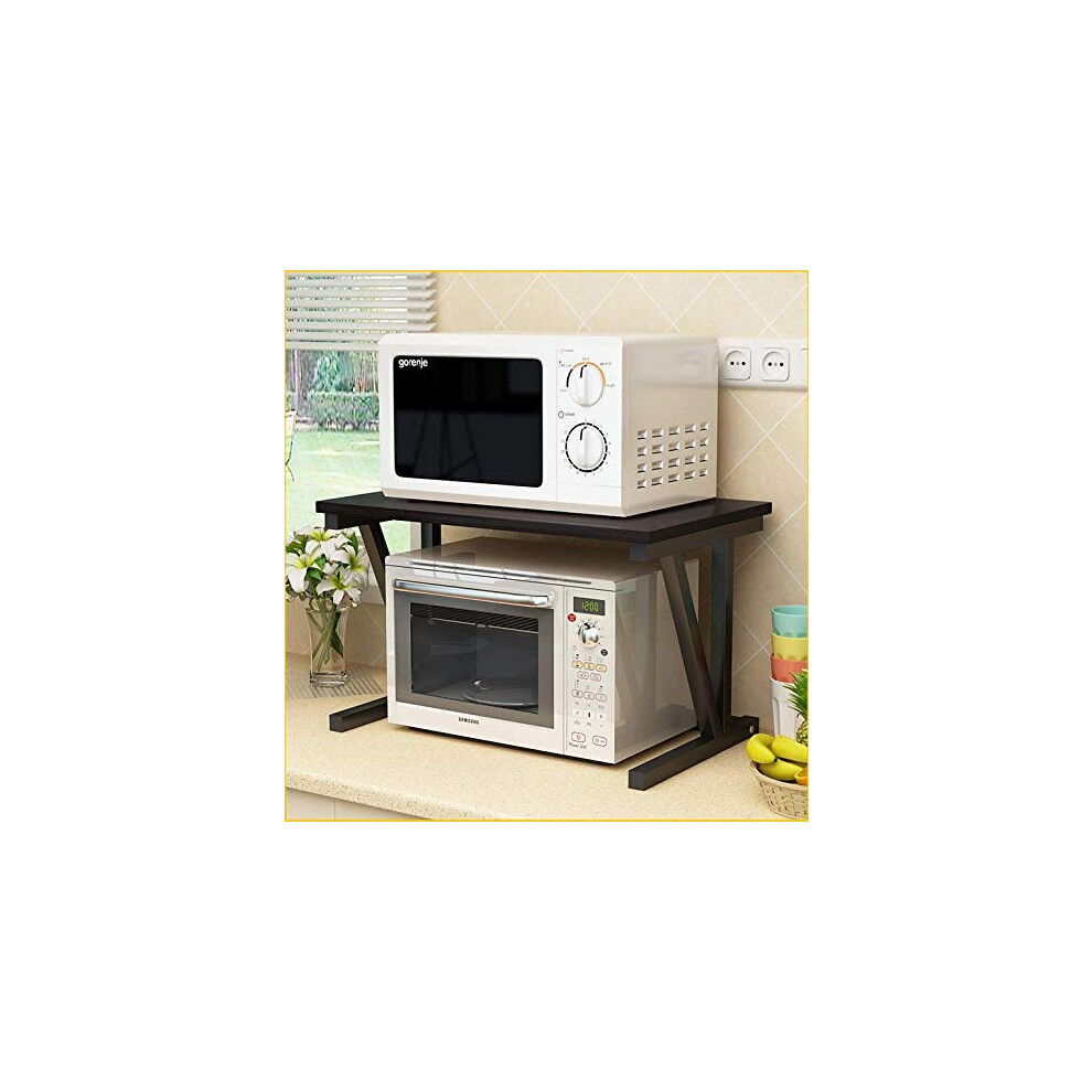 GLOYY Microwave Oven Rack, Wooden Kitchen Counter Shelf About 22'' Wide, Maximum Load 132lb/60kg, 2-Tier Kitchen Appliance Organize for Space-image-OPC-PH2ZXPB-NEW