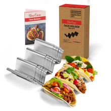 Uno Casa Taco Holders Set of 6 - Metal Holder for Taco Shells - Durable Stand for U-Shaped Rack - Perfect for Serving, Baking, and Grilling - Includes