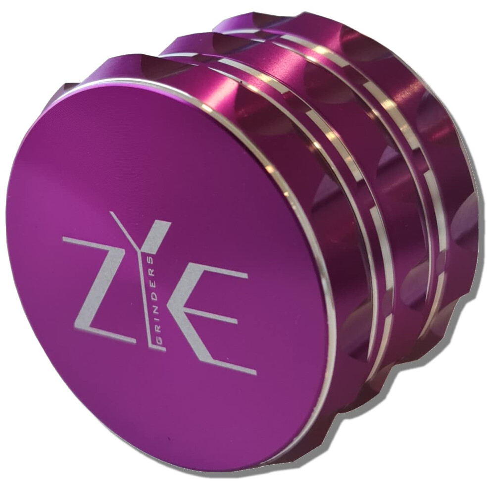 Zye Grinders Purple Zye Herb Grinder ? Quality Aluminium W/Ultra Sharp Teeth ? Large 2.5" 4 Piece W/Twist & Lock Storage Layer ? No Flaking And Non-Stick