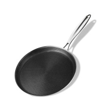 Innerwell Stainless Steel Crepe Pan 28 cm, Nonstick Stainless Steel Honeycomb Coating Pancake Pan, Non Stick Flat Skillet Tawa Dosa Tortilla Griddle