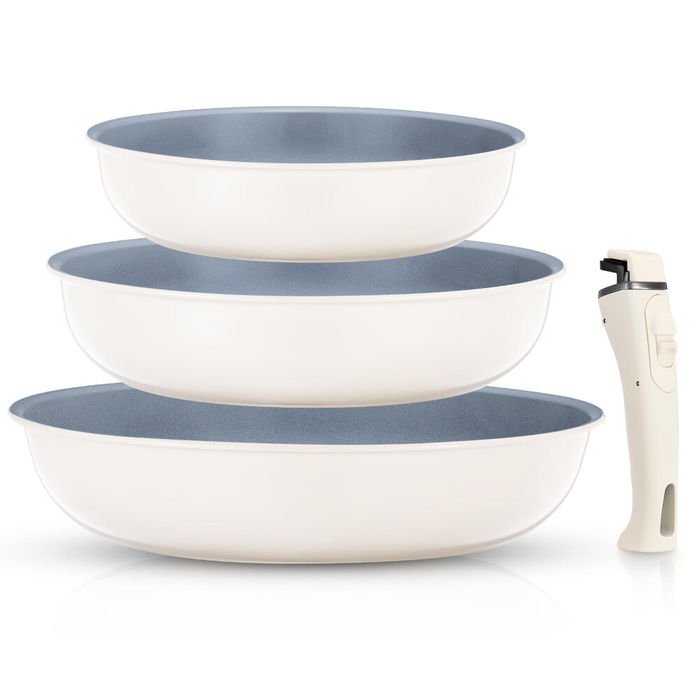 FOHERE Nonstick Frying Pan Set with Detachable Handle, 3PCS 20 24 28 CM CM Non Toxic Diamond Ceramic Pan, Oven Safe Skillets and Frying Pans,-image-OPC-PH2ZYCN-NEW