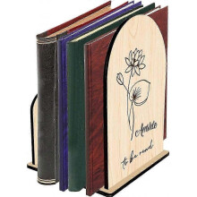 Solid Oak Wooden Triangle Bookshelf Book Stand Holder, Wood Book Rest Bookcase, Book Holder with Coffee Drink Holder Birthday Gift for Book Lover