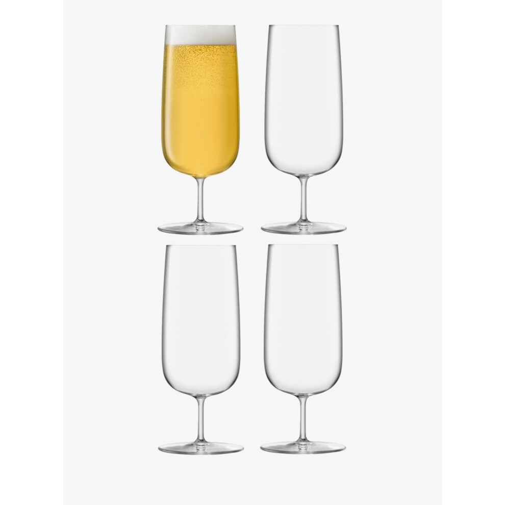 LSA International Borough Pilsner Glass 440 ml Clear | Set of 4 | Dishwasher Safe | BG06