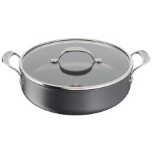 Tefal Jamie Oliver Cook's Classics Hard Anodized Shallow Pot, 30 cm, 5.4L, Non-Stick Coating, Heat Indicator, Riveted Handle, Oven-Safe Kitchen Pan,