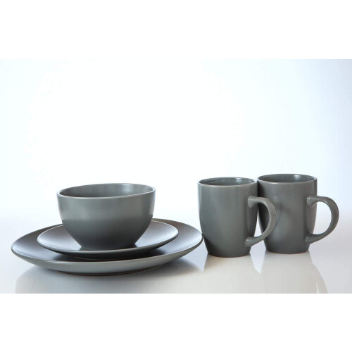 HOMD 16-Pieces Stoneware Dinnerware Set, Dinner Set, Kitchen Dinnerware Ceramic Crockery Set, Dinner Service Set for 4, Include Dinner Plate, Dessert 2