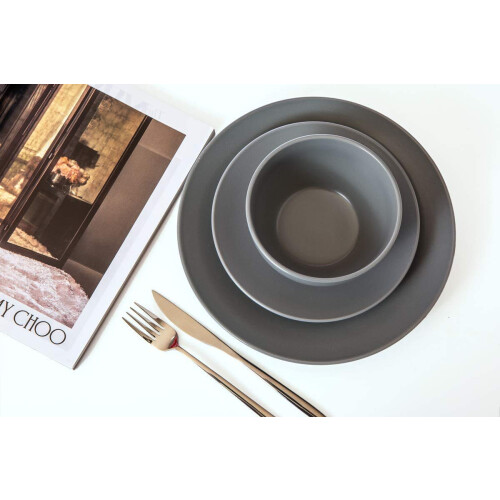 HOMD 16-Pieces Stoneware Dinnerware Set, Dinner Set, Kitchen Dinnerware Ceramic Crockery Set, Dinner Service Set for 4, Include Dinner Plate, Dessert 1