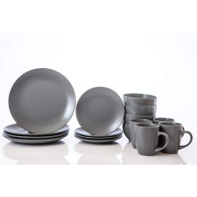 HOMD 16-Pieces Stoneware Dinnerware Set, Dinner Set, Kitchen Dinnerware Ceramic Crockery Set, Dinner Service Set for 4, Include Dinner Plate, Dessert