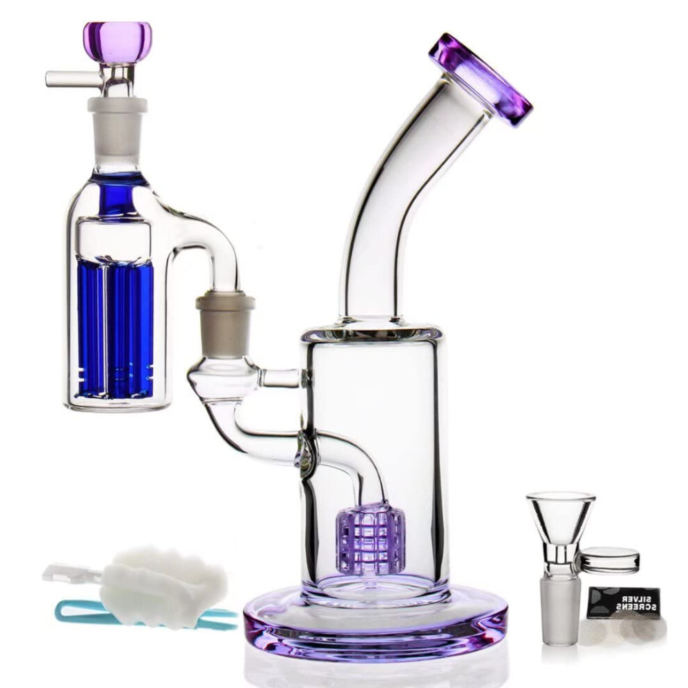 Bongbongbong Glass Bong, Water Bongs For Smoking Bong Pipe Bowl Accessories 14.5Mm Recycling Tornado Filter Glass Water Bong Hookahs Oil Rig Bongs "Nicotine Free"