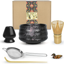 Artcome Matcha Ceremony Kit for Japanese Tea Ceremony, Traditional Matcha Bowl, Whisk, Tea Scoop, Matcha Powder Strainer, Matcha Tea Set for Making