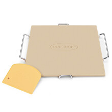 Unicook 30.5 x 30.5 cm Square Pizza Stone for Oven and Grill, Oven Baking Stone for Bread, Cordierite Pizza Pan for Baking Crispy Bread, Pie and