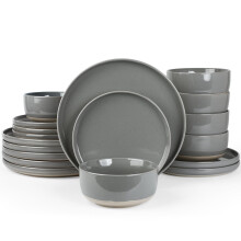 Richmount Milkyway Plates and Bowls Set, 18 Piece Dinner Set, Speckled Stoneware Dinner Sets for 6 People, Chip and Scratch Resistant Dinnerware Sets,