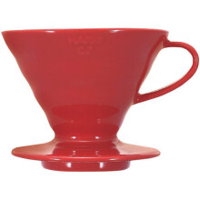 Hario V60 Ceramic Coffee Dripper | V-Shaped Cone Coffee Dripper With Heat Retention, Red,?Size?02