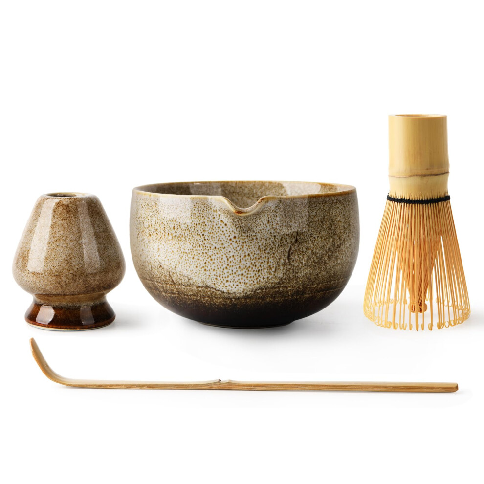 EOIMS Japanese Matcha Tea Set,Ceramics Match Bowl with Spout,Included Handmade Ceramic Whisk Holder, Matcha Whisk (Chasen) and Scoop,Perfect Matcha-image-OPC-PH2ZZ98-NEW
