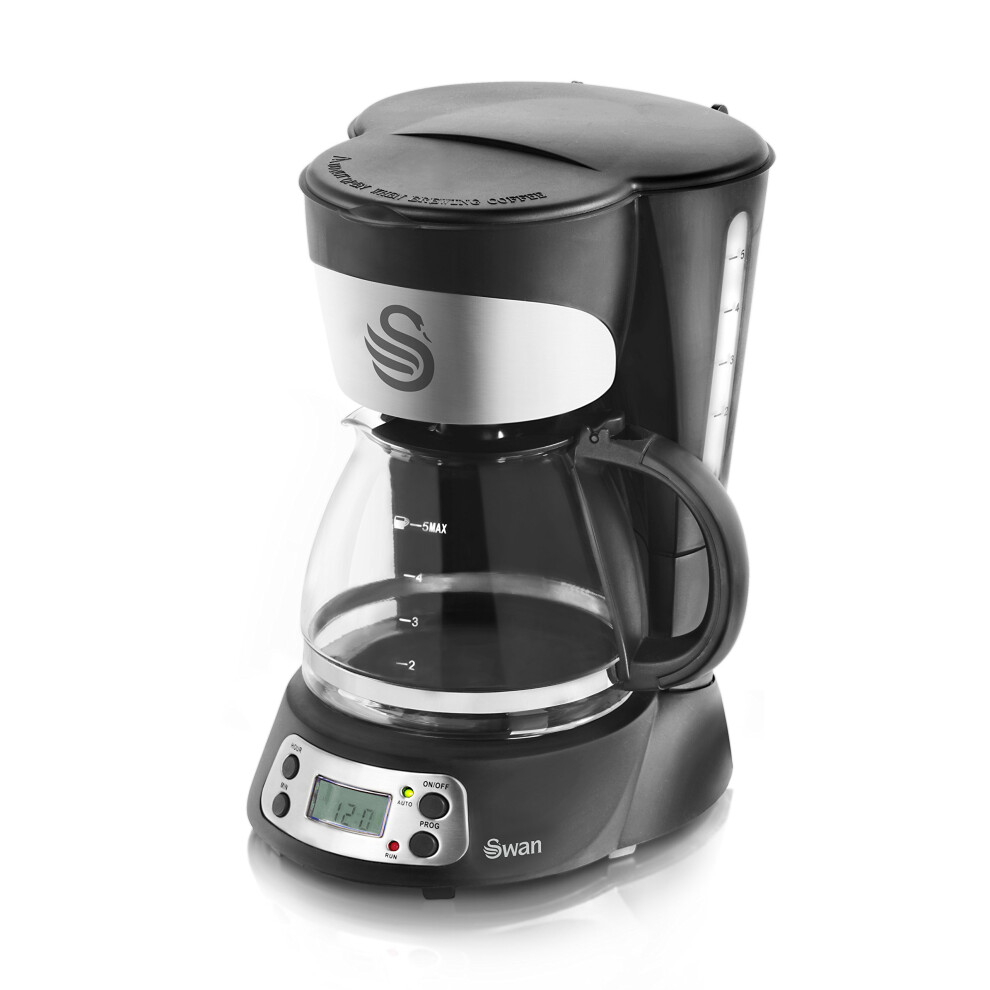 Swan Sk13130n Programmable Coffee Maker With Keep Warm Function, Lcd Timer, 750Ml, 700W, Black Black,Brown