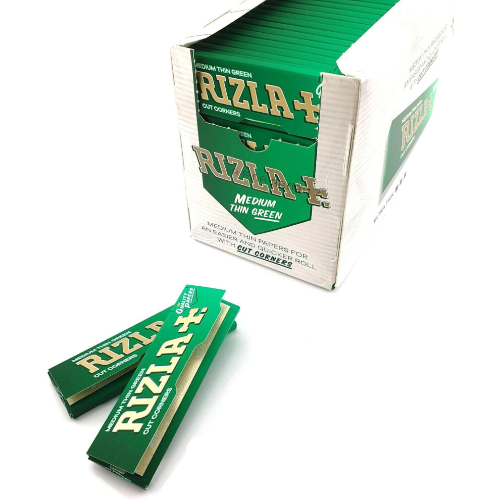 Tobacco Heaven Green Rizla Cigarette Papers, 100Pks/Box, Medium Weight Paper By