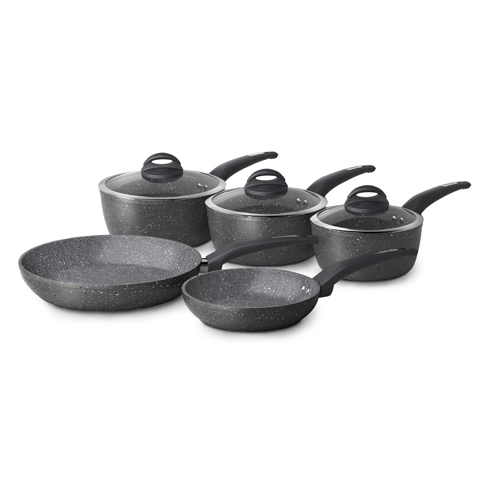 Photos - Bakeware Tower Cerastone T81276 Forged 5 Piece Pan Set with Non-Stick Coating and Soft Touch Handles, 18/20/22 cm Saucepans and 20/28 