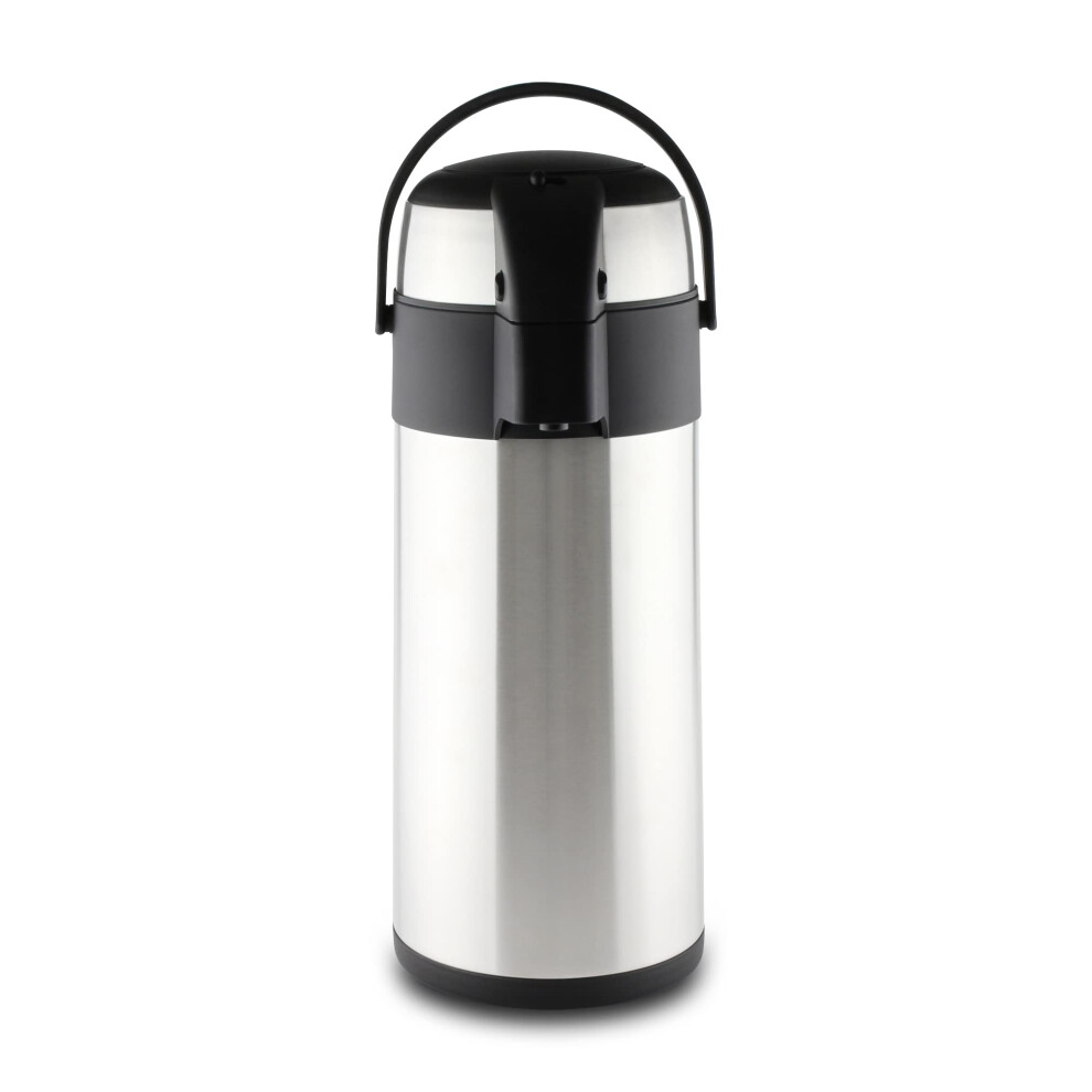 Pioneer Flasks Stainless Steel Airpot Hot Cold Water Tea Coffee Dispenser Conference Event Flask, Satin Finish, 4 litres-image-OPC-PH2ZZBN-NEW