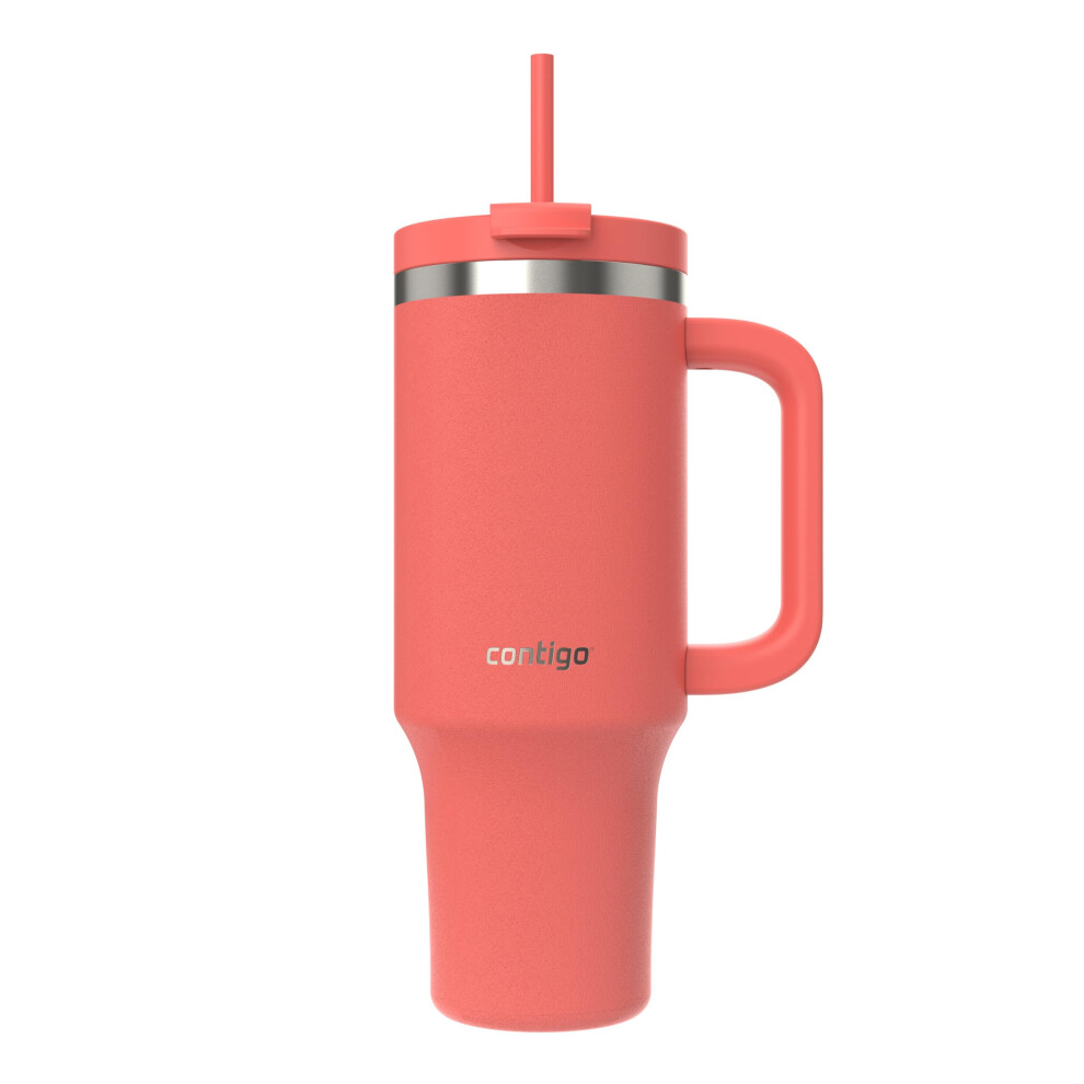 Contigo Streeterville Tumbler 1200ml with Handle | Stainless Steel Vacuum Insulated Water Bottle with Straw and Lid | Cold for 29 Hours | Travel Mug |
