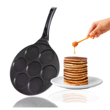 INTIGNIS Non-Stick Ceramic Coated Frying Pan 26cm for Mini Pancakes | Mini Uthappam | Mini Crepe | Frying Eggs | 4 & 7 Moulds | Induction Safe