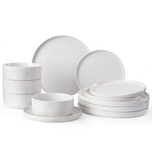 Richmount Nebula 12 Piece Dinner Set, Plates and Bowls Set, Speckled Stoneware Dinner Set for 4, Chip and Scratch Resistant Dinnerware Sets,