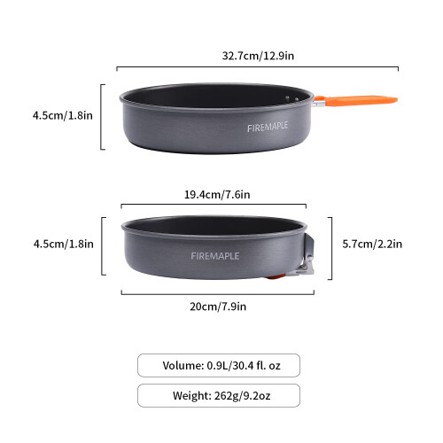 Fire-Maple Nonstick Camping Frying Pan | Durable Lightweight Camp Cookware for Cooking Egg Steak | Omelette Pan Griddle Tableware with Folding Handle 1