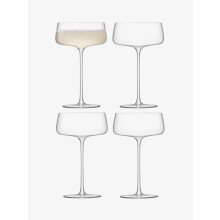 LSA International Metropolitan Champagne Saucer 300ml Clear | Set of 4 | Dishwasher Safe | MW06
