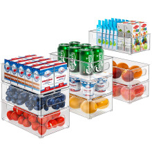 changshengda Fridge Storage Organisers - 9 Pack (3 Size) Fridge Organisers, Fridge Organisers for Pantry, Freezer, Cabinet, Drawer - BPA Free