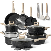 Just Perfecto pots and Pans Sets Non Stick, Induction hob pan Set, Saucepan Set, Non Stick Frying pan Set with lid Stock Pot, deep Frying pan, pots