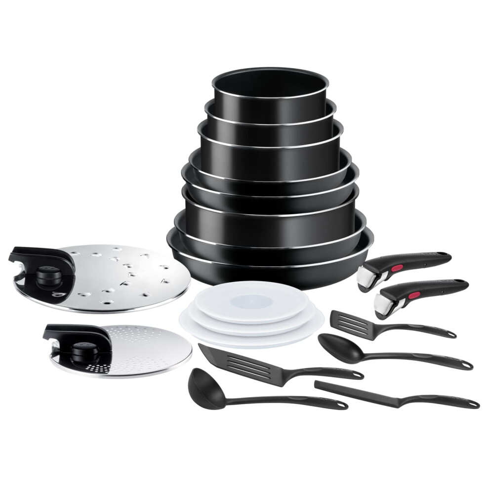 Tefal Ingenio Easy On 20 Piece Set, Pots & Pans Set, Stackable, Easy Cleaning, Non-Stick Coating, Removable Handle, Heat Indicator, All hobs-image-OPC-PH2ZZJV-NEW
